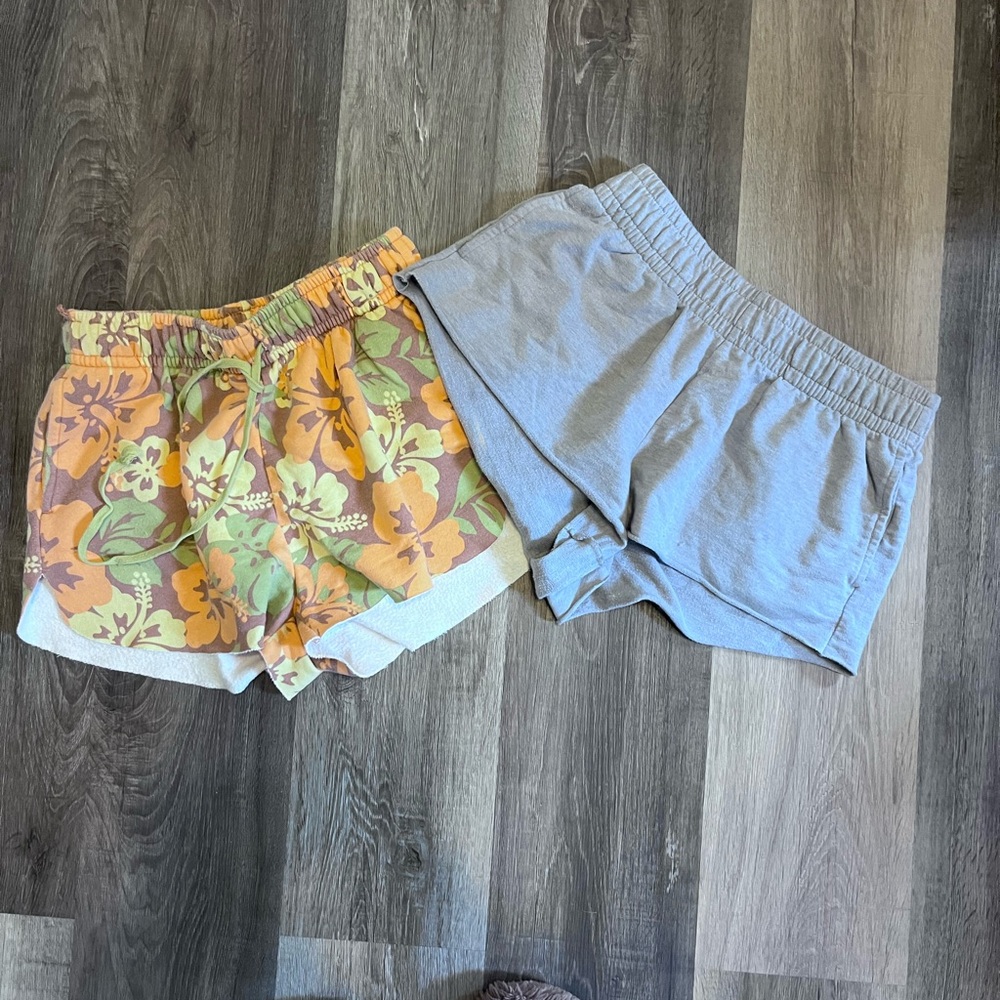 Women’s Floral Yellow Orange Lounge Shorts - Unbranded
